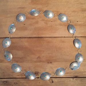 Accessories - Stirling silver belt with turquoise, 42” Accessories - Stirling silver belt with turquoise, 42”